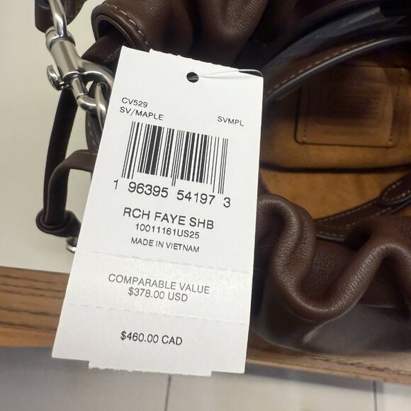 coach Faye Shoulder Bag With Ruching cv529 in maple - Picture 9 of 12